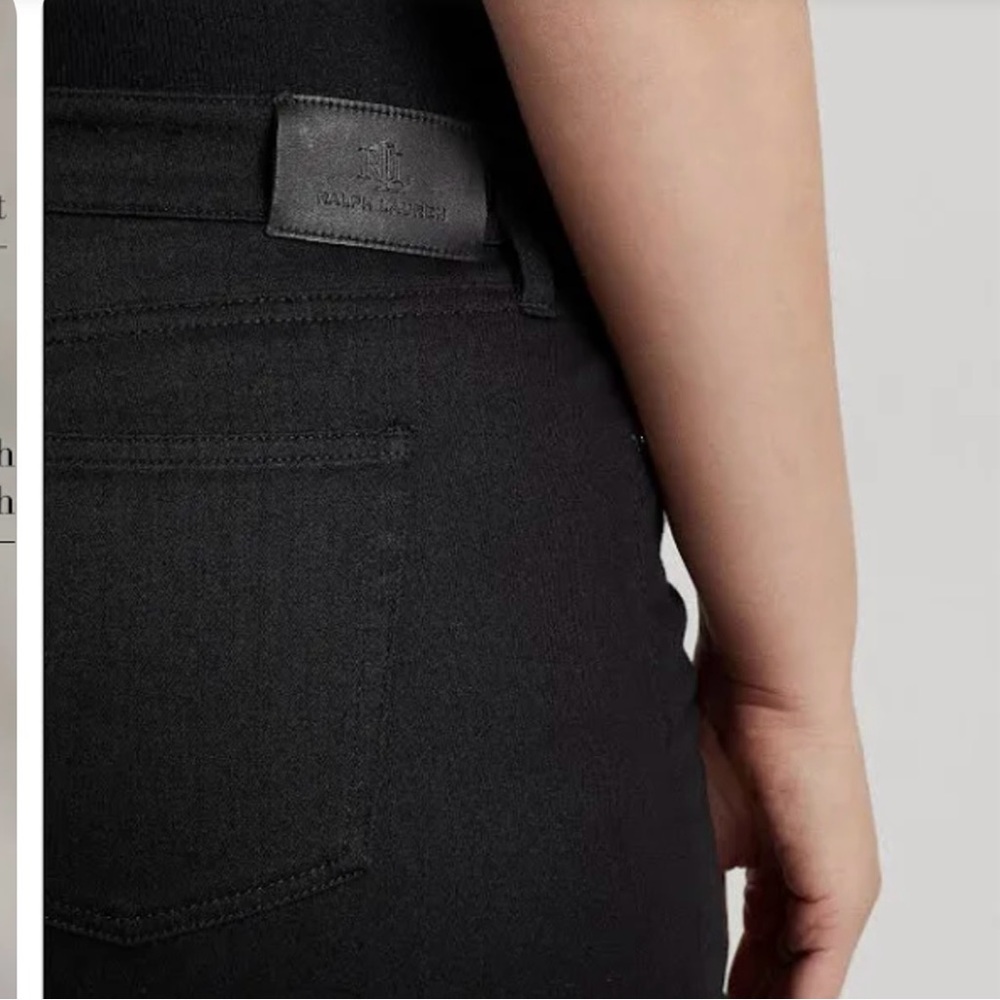 LAUREN Ralph Lauren Women's Mid Rise Straight Jeans Black Size 16W - Picture 3 of 7